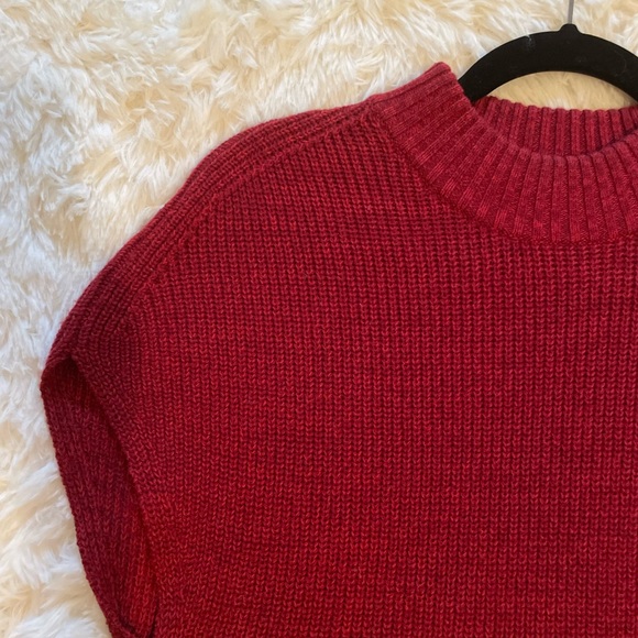 Athleta Red Dolman Sleeve Mock Neck Dress - Picture 4 of 7